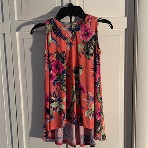Pomelo Multi-colored Flowy Sleeveless Floral Tank Top Tropical EUC